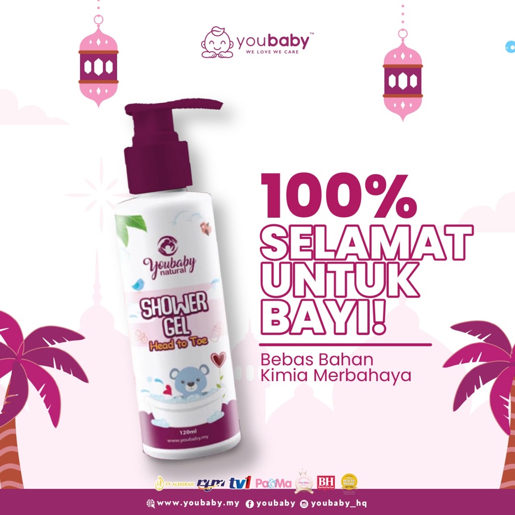 Youbaby Shower Gel demam kuning Ezcema Ruam Kulit kering Gatal Shopee
