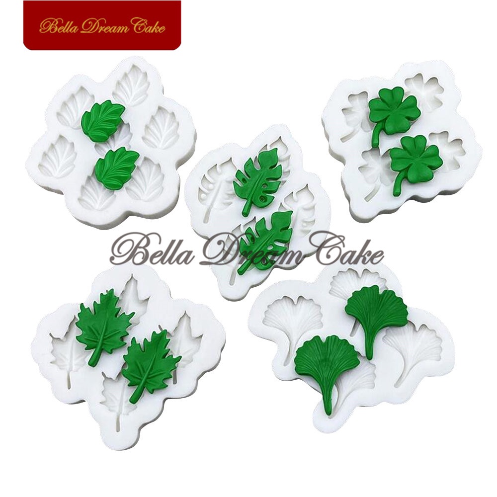 Monstera/Ginkgo/Palm/Clover/Maple Leaf Silicone Mold Chocolate Fondant