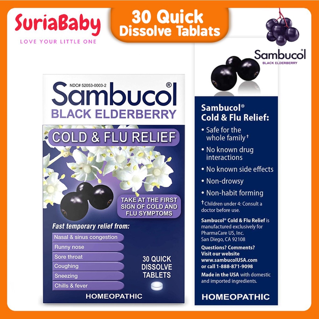 Sambucol, Black Elderberry, Cold & Flu Relief 30 Quick Dissolve