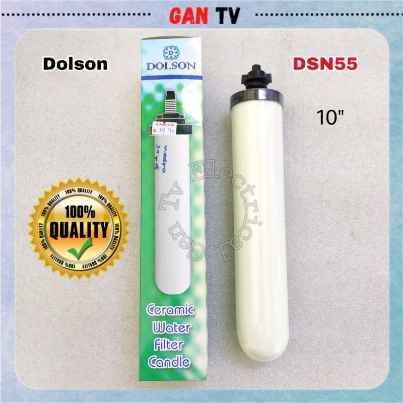 Dolson DSN55 10" Standard Ceramic Water Filter Candles 10 Inch Lilin Penapis Air Seramik GANTV