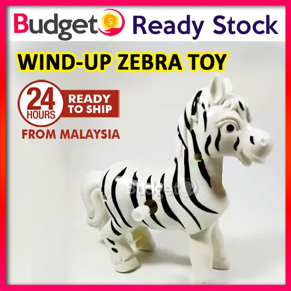 Ready Stock*Windup Zebra Toy Kids Animal Toys Toddler Play Toy