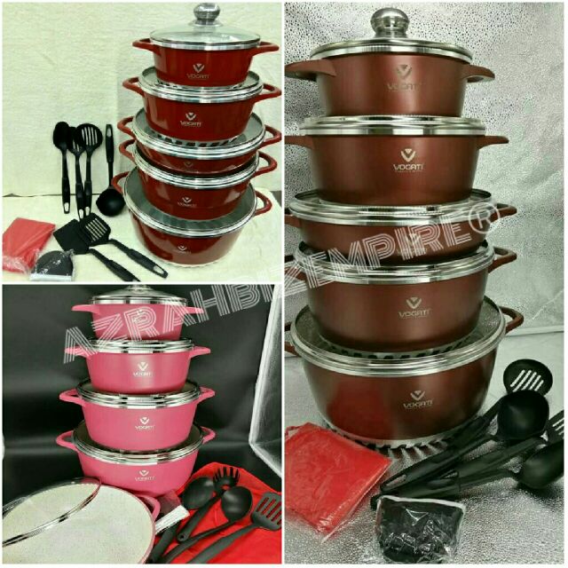 HOT! 10PCS PERIUK VOGATI POT CERAMIC COATING COOKWARE POT KUALI (FULL