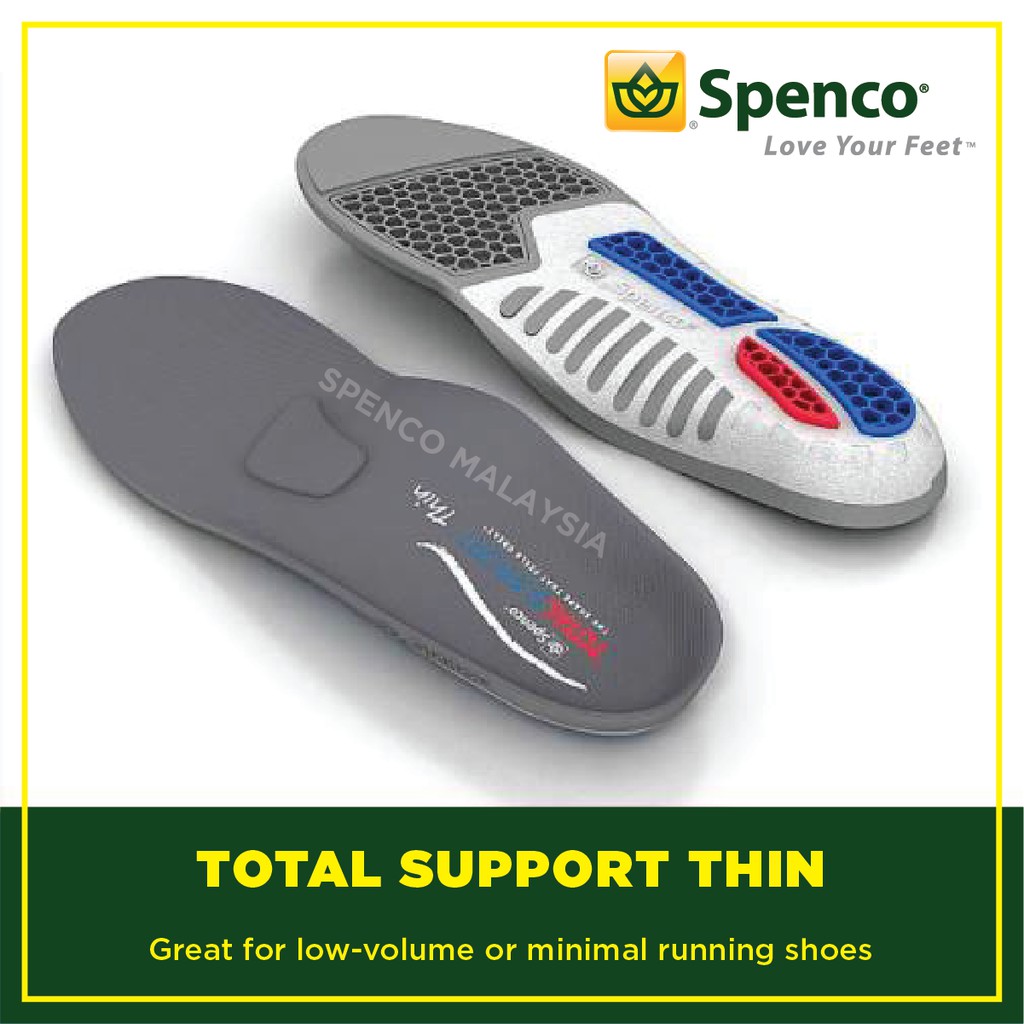 100 Original Spenco Insole Total Support Thin Orthotic Arch Plantar