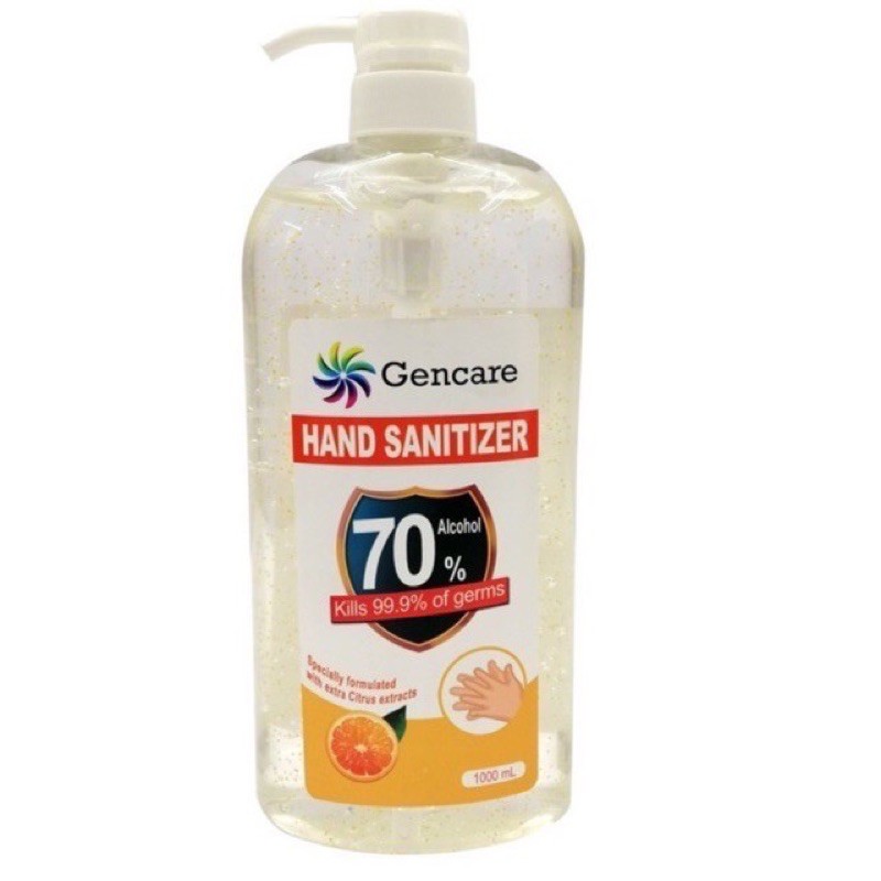 GENCARE Hand Sanitiser Sanitizer, 1L Gel Anti Bacteria, 1 unit ( Cuebac
