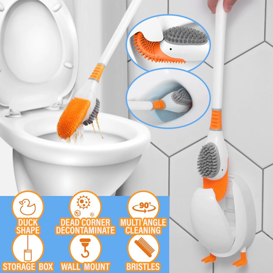 Zenithglobal Diving Duck Silicone Toilet Seat Cleaning Brush / Berus