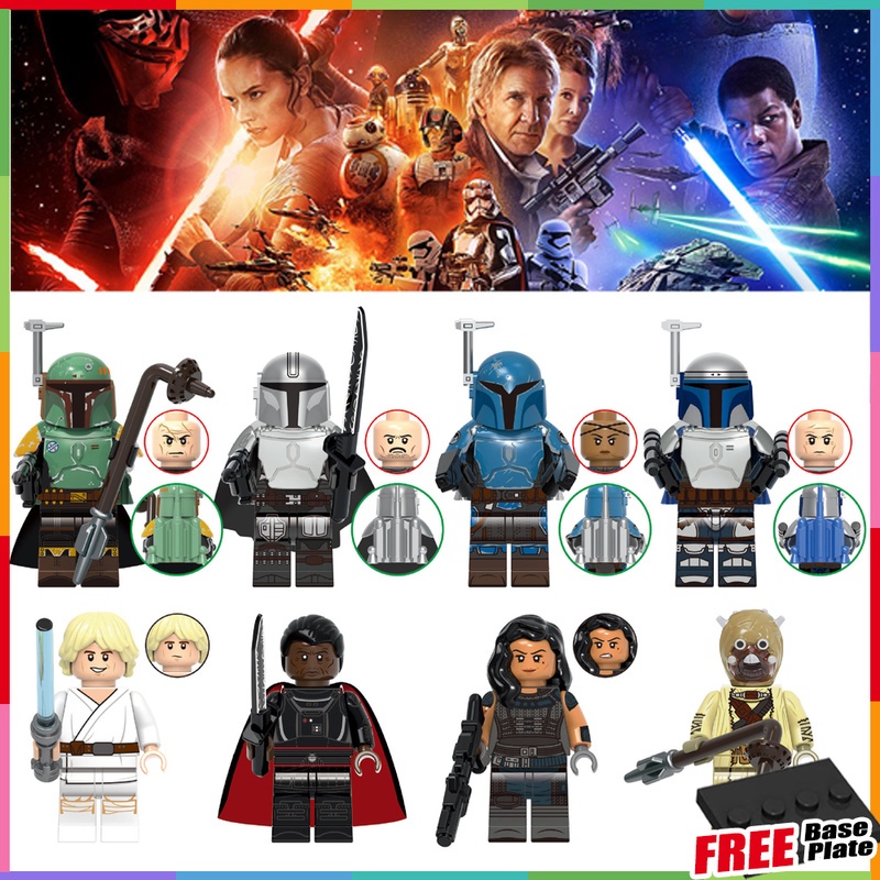 Star Wars Minifigures Boba Fett Din Djarin Jango Fett Moff Gideon Cara