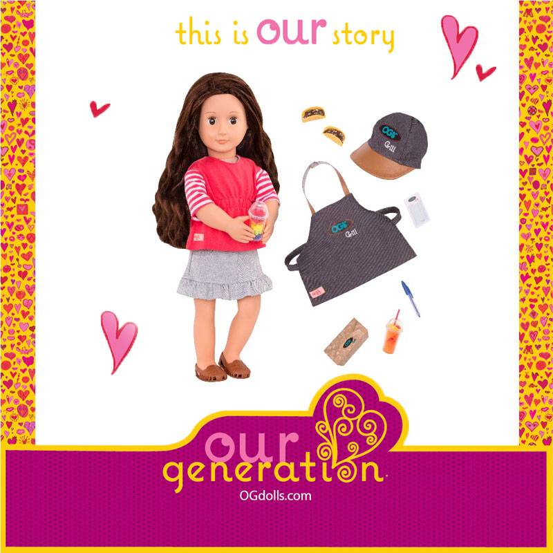 Our Generation 31254 Deluxe Food Truck Doll With Book Skirt Version
