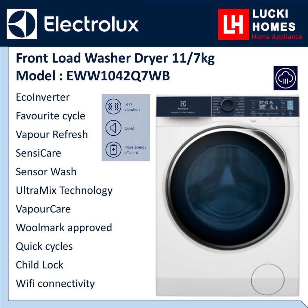 [NEW MODEL] Electrolux 10kg/7kg UltimateCare 700 washer dryer Washing