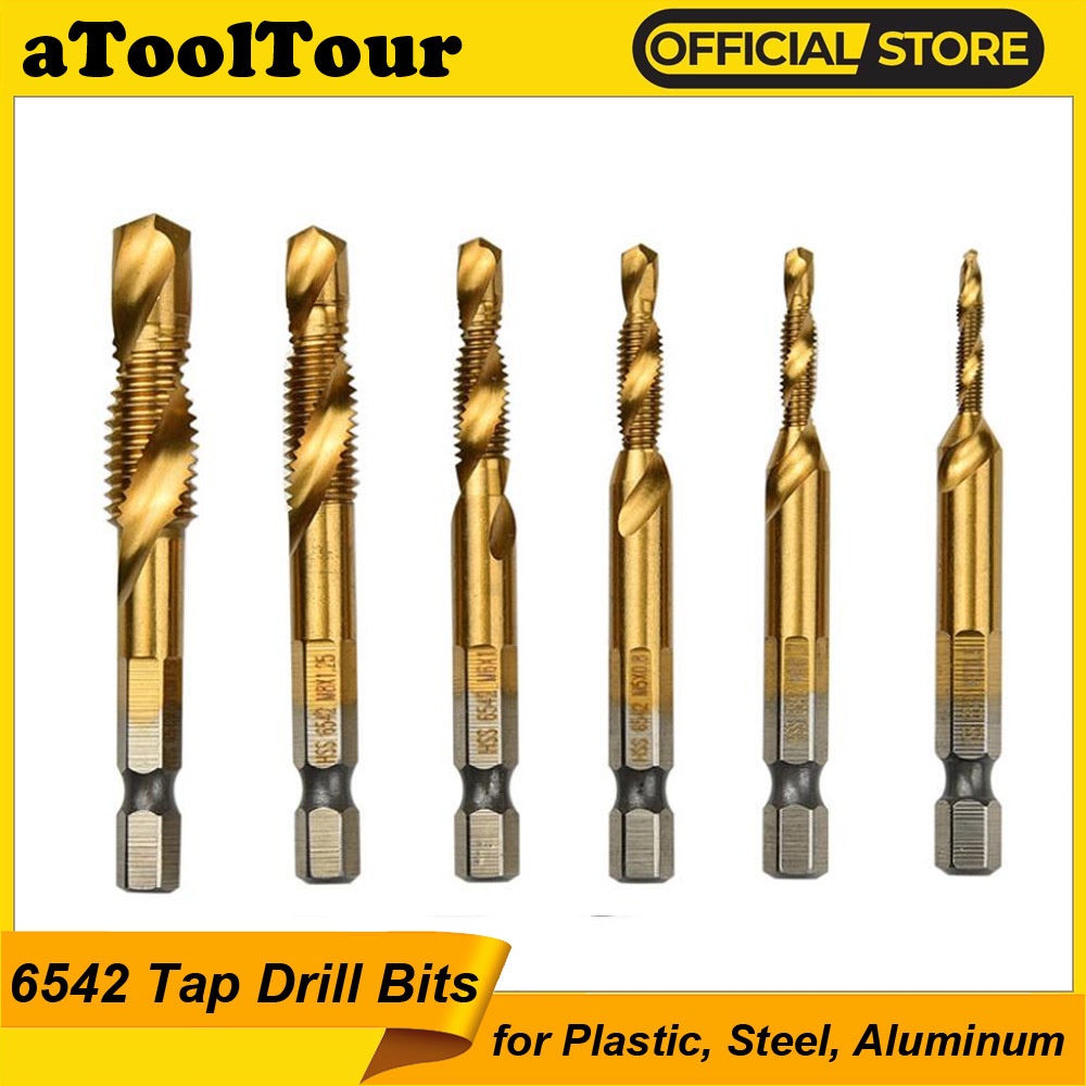 Screw Tap Drill Bits 1/4 Hex HSS High Speed Steel Thread Spiral Screw