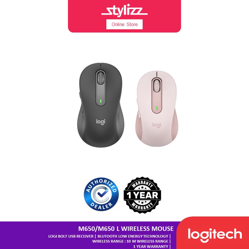 LOGITECH SIGNATURE M650 / M650 L WIRELESS MOUSE - DUAL CONNECTION