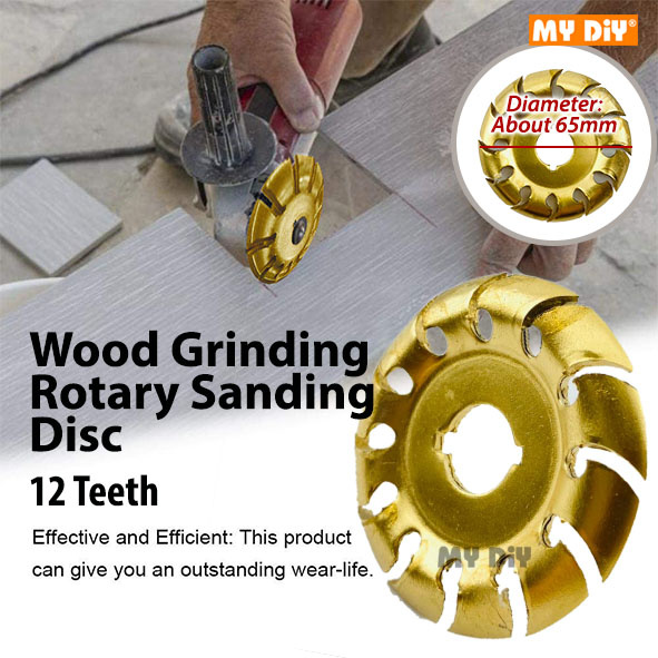 MYDIYHOMEDEPOT ANGLE GRINDER WOOD CARVING DISC 65MM 12 TEETH WOOD
