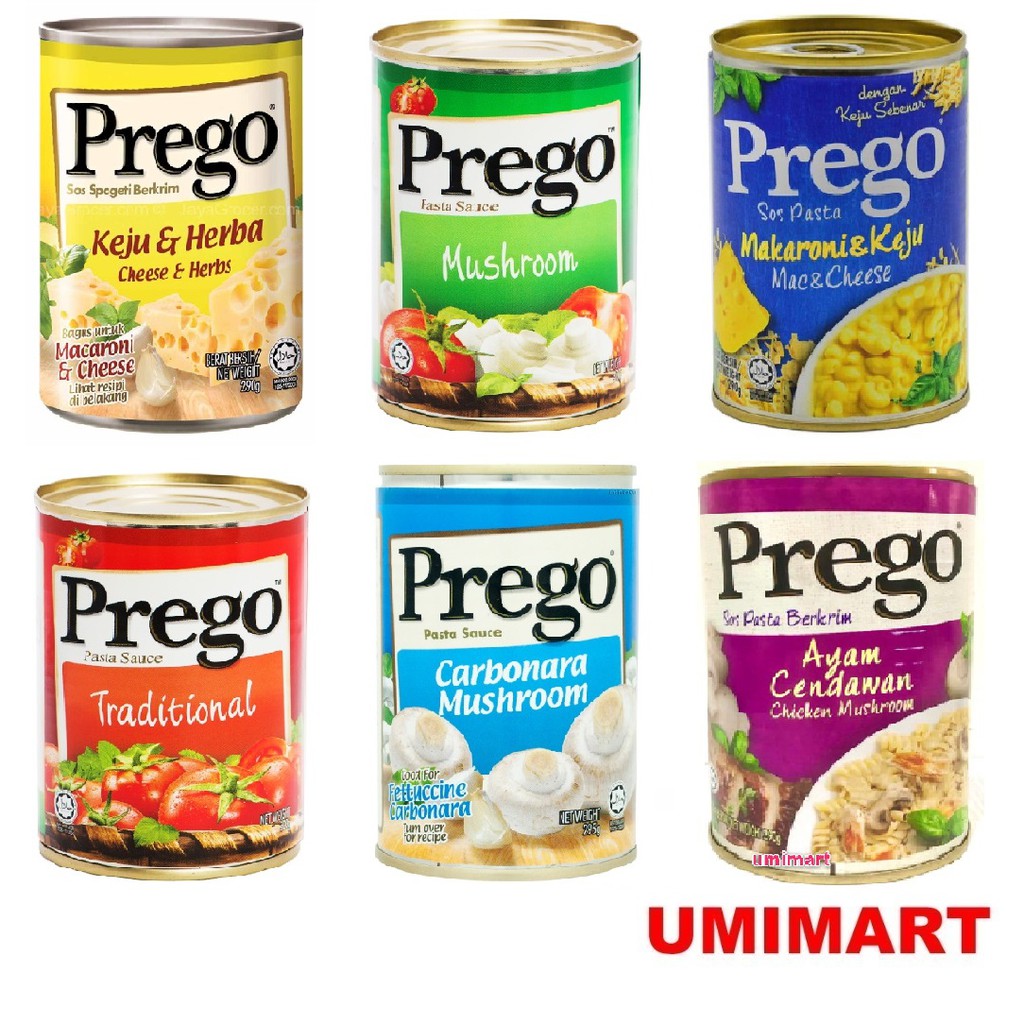 Prego Pasta Sauce 295300g (Carbonara Mushroom/ Traditional/ Tomato