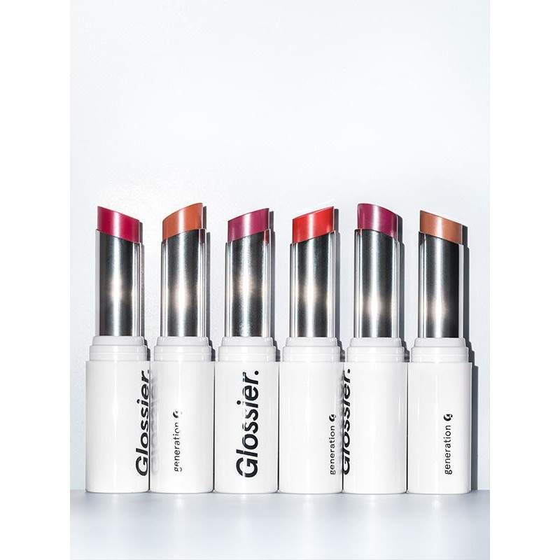 Glossier Generation G Sheer Matte Lipstick Cake Crush Like Leo Jam Zip