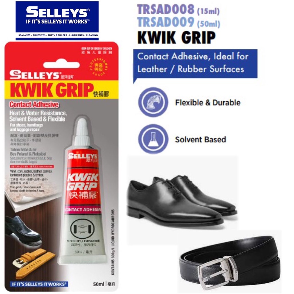 Selleys Kwik Grip Contact Adhesive 50ML for Hand Bag Leather Timber