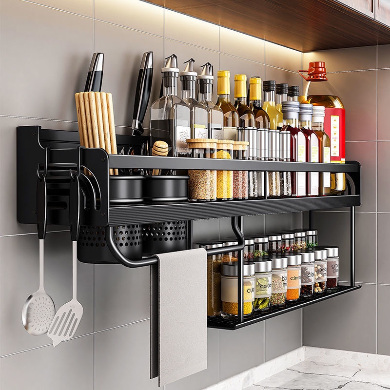 Spice Rack Hanging Kitchen Organizer 2Tier Storage Condiments