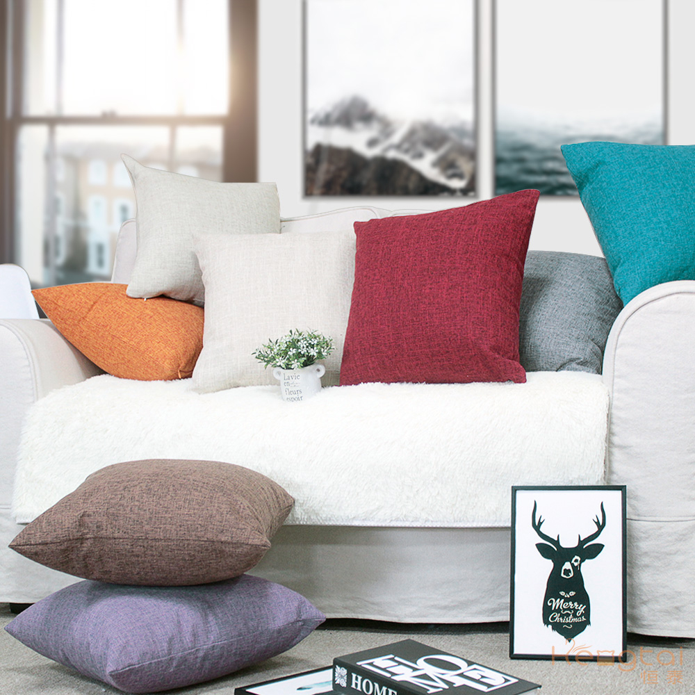 40x40 45x45 50x50 60x60 65x65 70x70 cm Large Linen Plain Cushion Cover