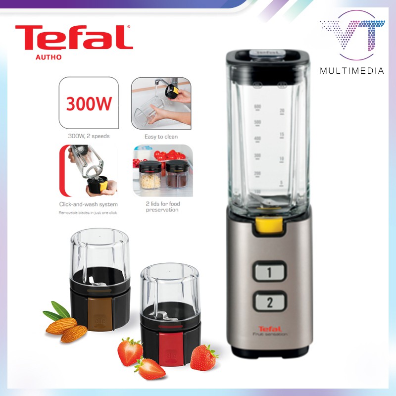Tefal Fruit Sensation Mini Blender Glass Jug Compact Blender BL142