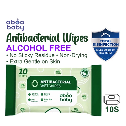 Aboo baby alcohol free antibacterial wipes 10s Wet wipes Wet tissue