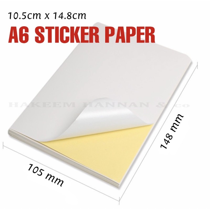 100pcs 500pcs INKJET A6 Sticker Paper GLOSSY/MATTE Waybill Sticker