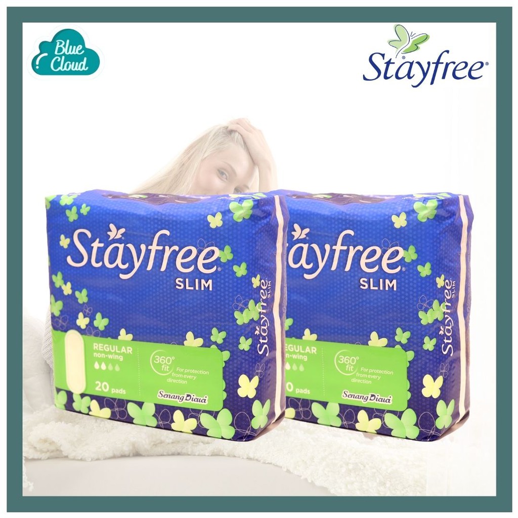 [ BlueCloud ] Value Pack Stayfree Slim Regular 22cm NonWing 20's (2 x