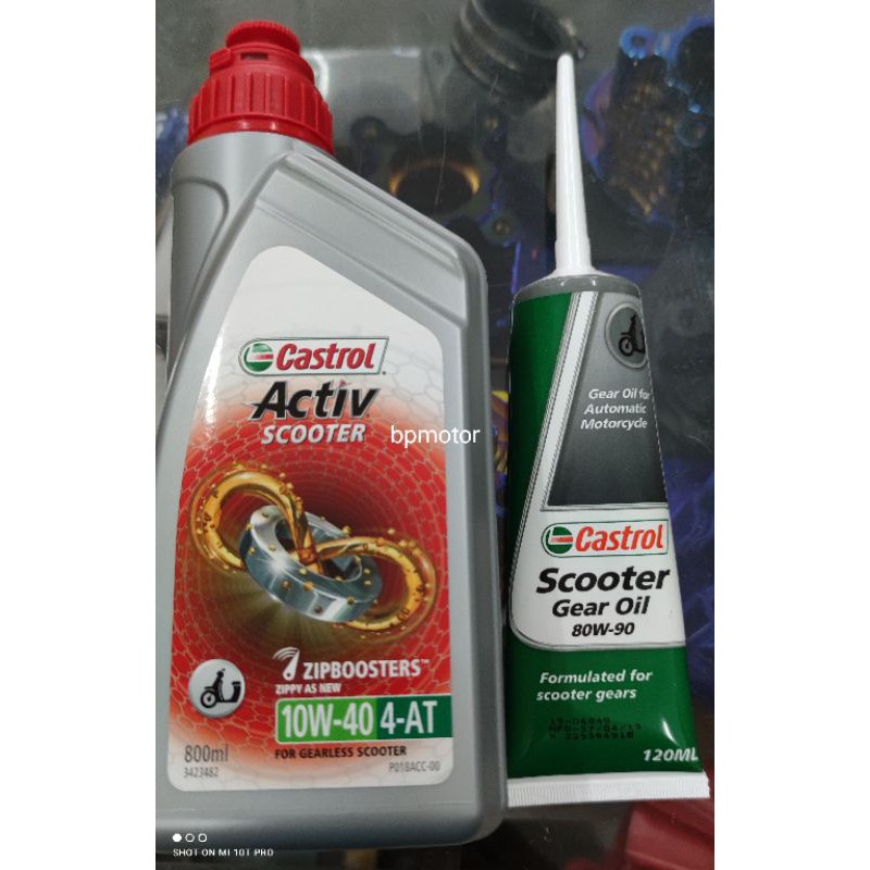 CASTROL AKTIF SCOOTER 4T 10W40 AT SCOOTER GEAR OIL 80W90 FREE KAIN