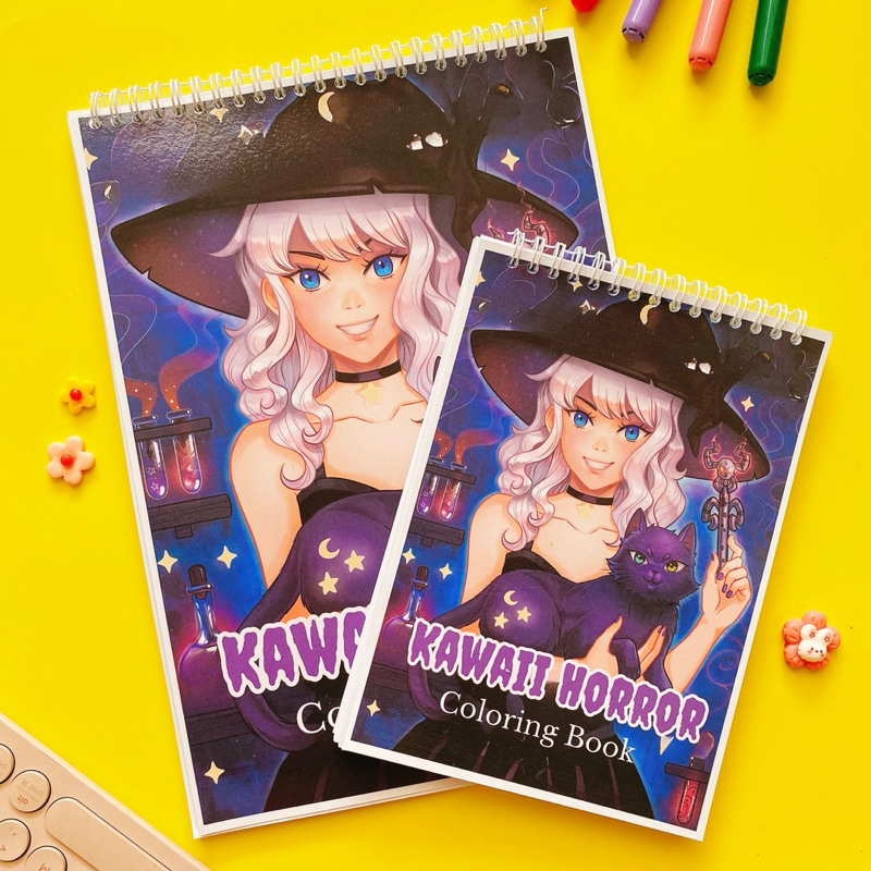 Adult Coloring Book Kawaii Horror Adult Coloring Book Stress Relief