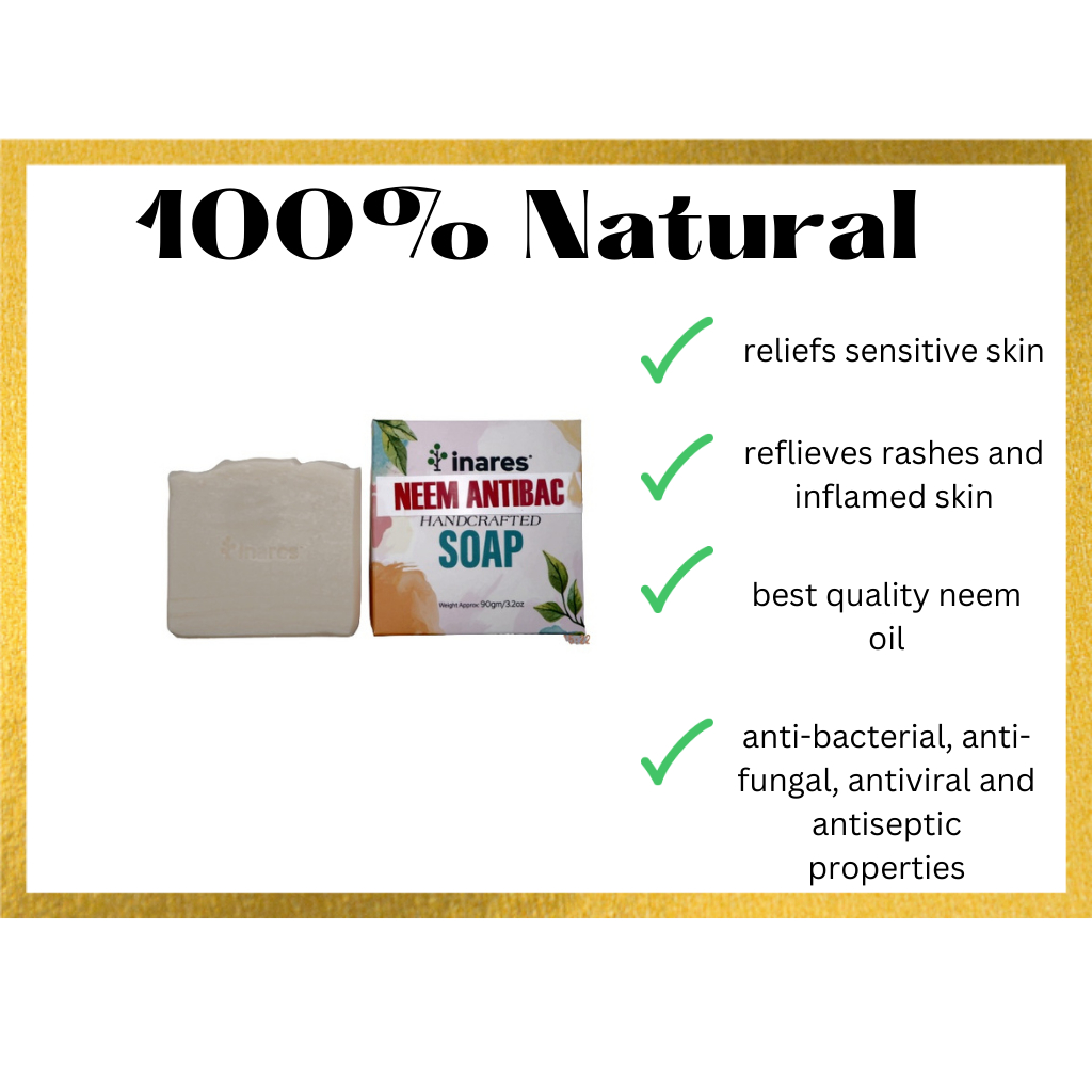 100 Neem AntiBacterial Soap ITCHY/RASHES/INFLAMED/DRY SKIN RELIEF