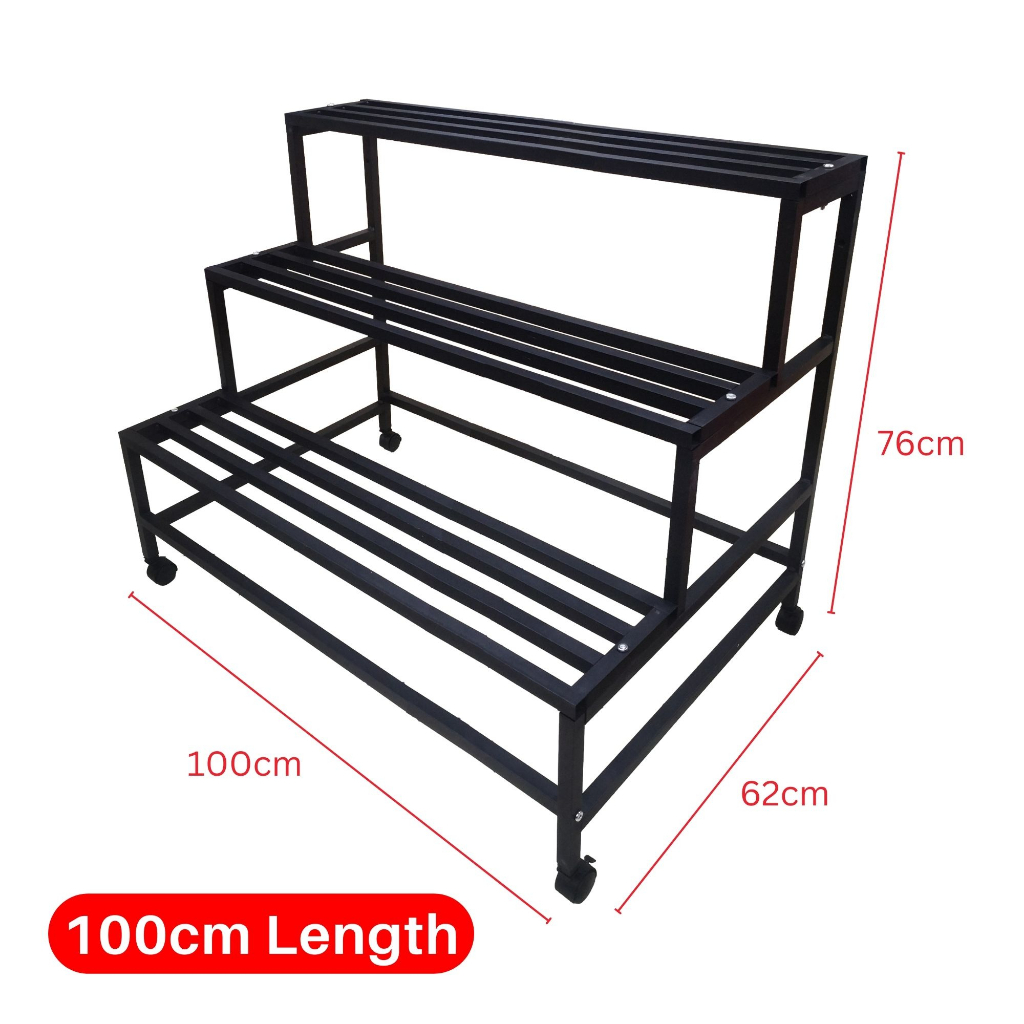 3 Tier Flower Rack Multi Layer Rack Pots Garden Steel Rack Ladder Plant