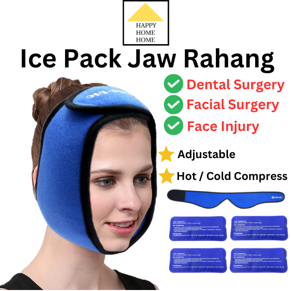 Reusable Face Ice Pack Wrap Toothache Jaw Rahang Pain Relief Wrap, Wisdom Teeth Head Chin Hot