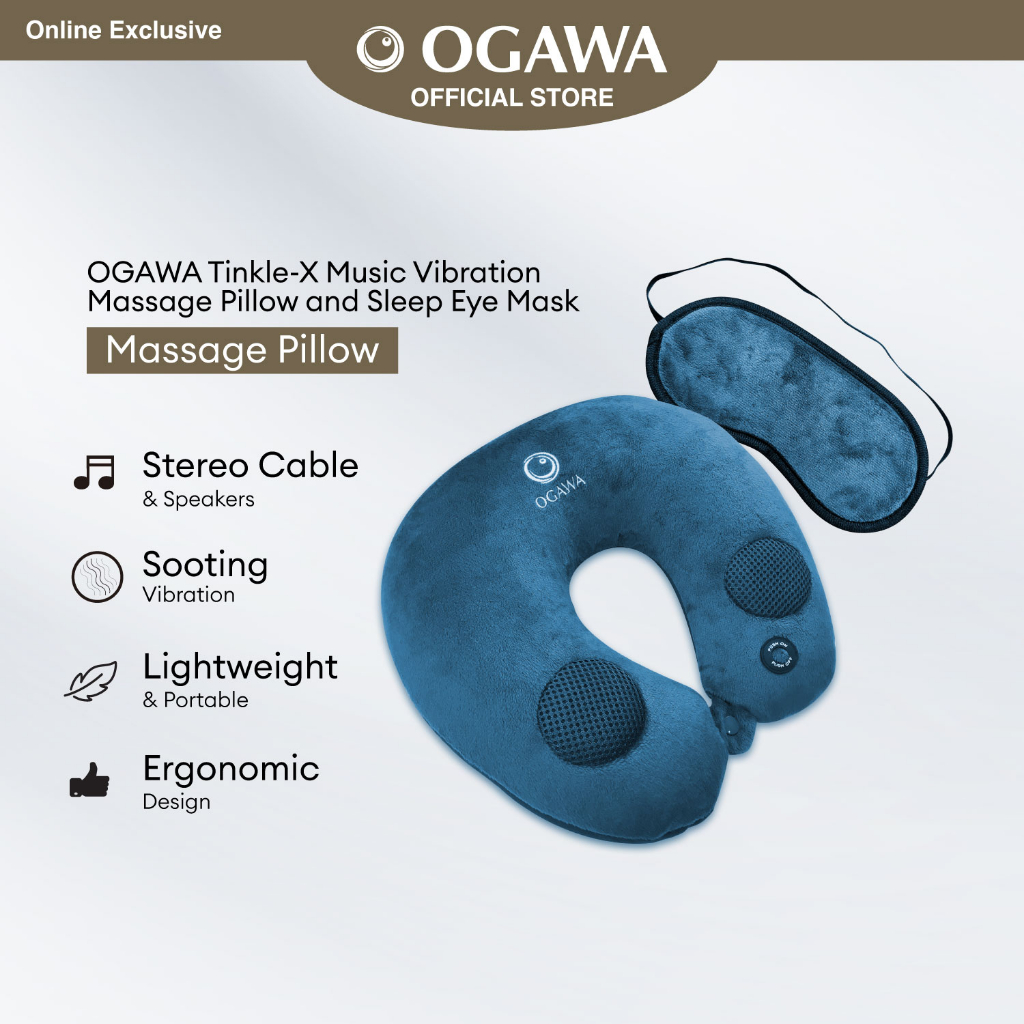 OGAWA TinkleX Music Vibration Massage Pillow and Sleep Eye Mask