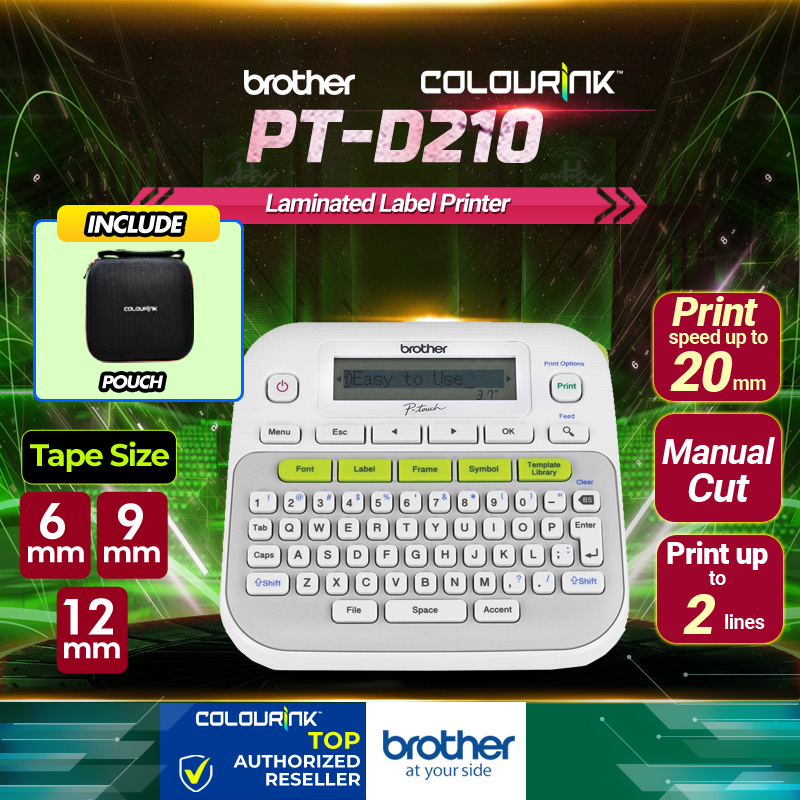 Brother PTouch PTD210 Portable Label Maker Printer Laminated Sticker