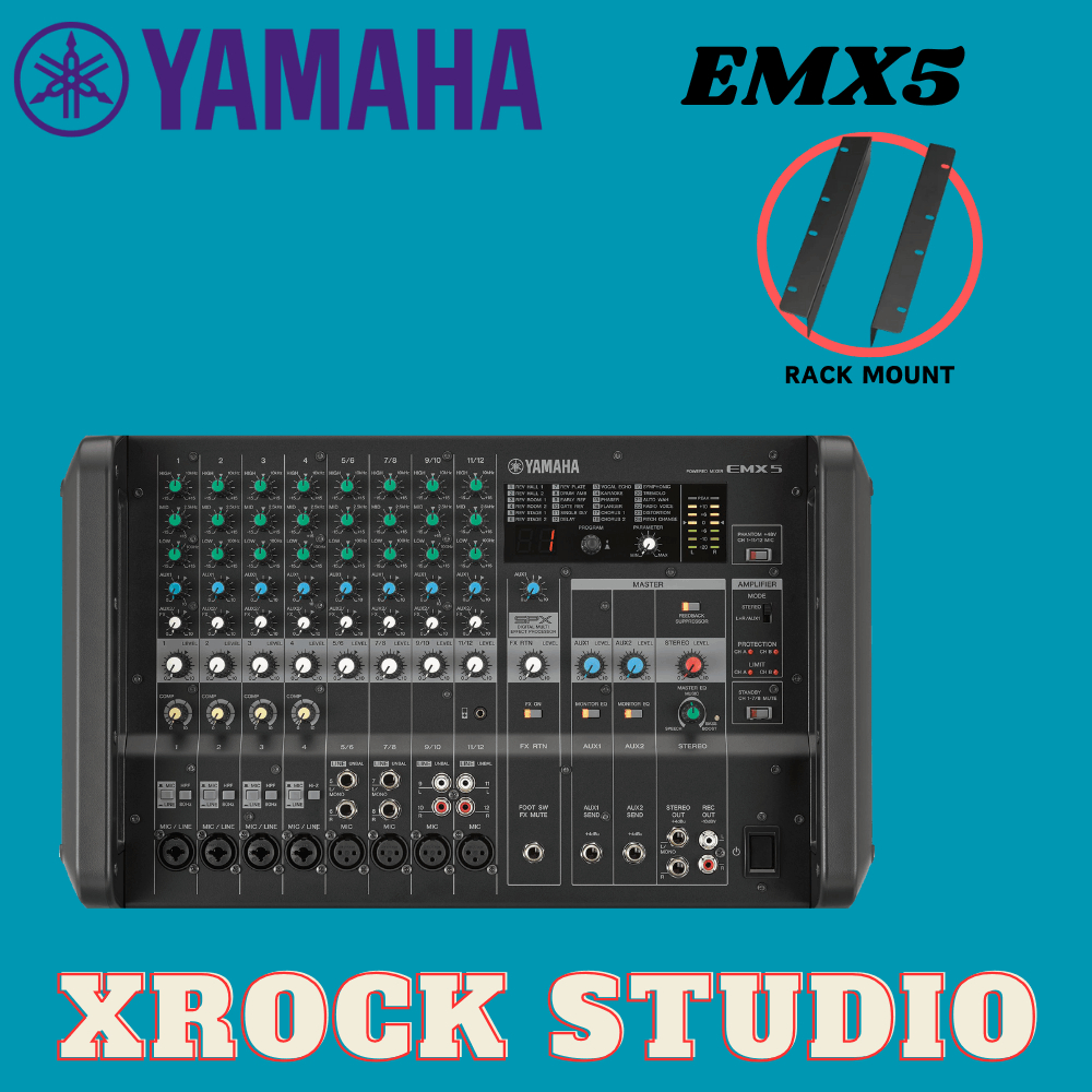Yamaha EMX5 12channel 1260W Powered Mixer ( EMX5 / EMX 5 ) Shopee