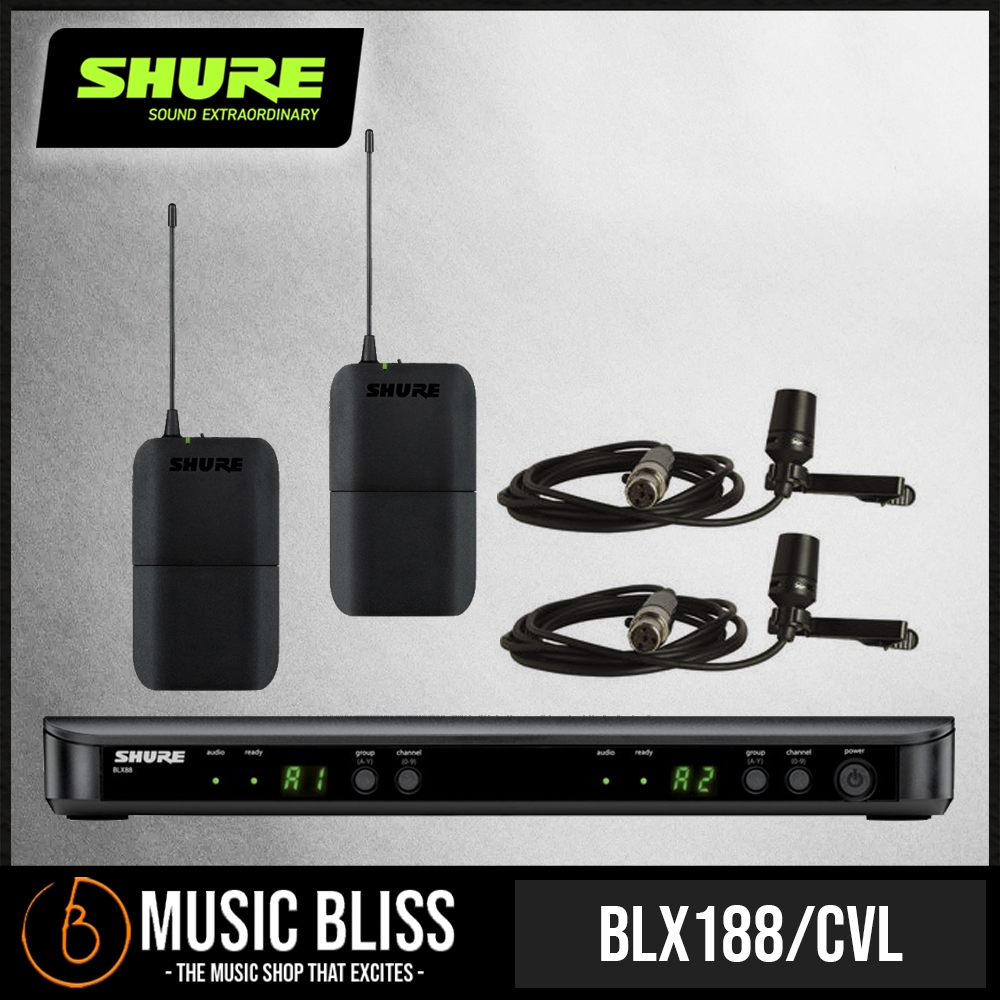 Shure BLX188/CVL Dual Channel Lavalier Wireless System, BLX88 Dual