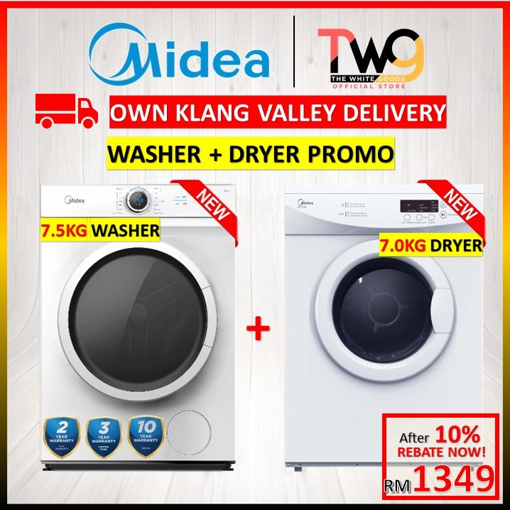 [Secure Delivery] COMBO MIDEA 7.5KG / 8.5KG / 9.5KG Front Loading