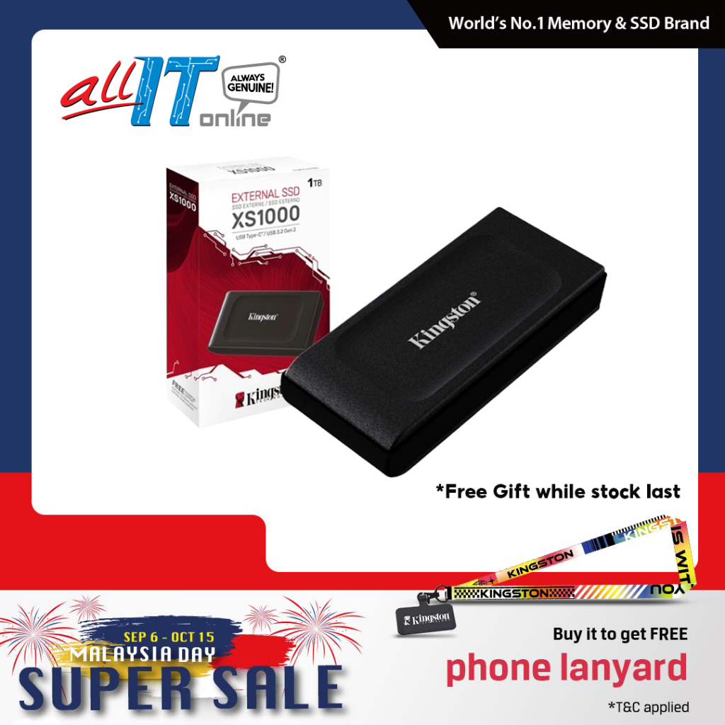 Kingston XS1000 TypeC USB 3.2 Gen 2 External Solid State Drive Portable SSD (1TB / 2TB) up to