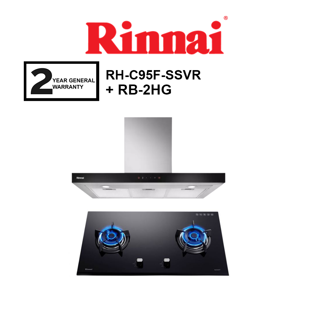 Rinnai RB2HG 75cm Builtin Gas Hob + Rinnai 90cm Cooker Range Hood RH