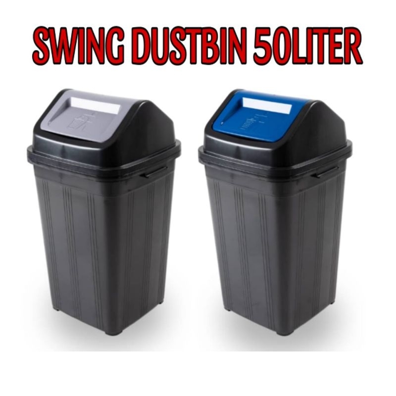 50L Swing top garbage bin with swing lid/Tong sampah/bakul smapah