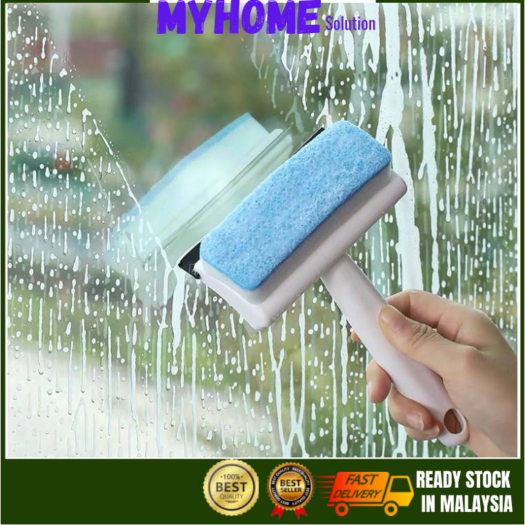 2in1 Double Sided Window Squeegee Sponge Bathroom Window Glass Scraper Wall Tile Cleaning