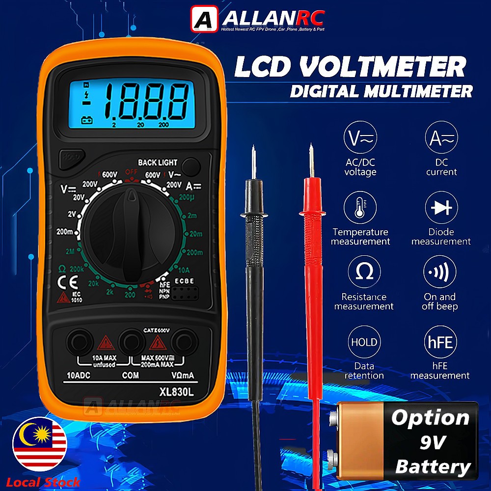 Digital Multimeter DT830B XL830L LCD Volt Meter Ammeter Voltmeter Amps