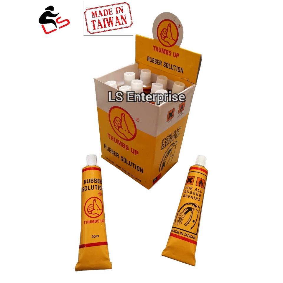 Thumbs Up Rubber Solution Tubes Gum Strip Cold Patch Tire Glue 20ml