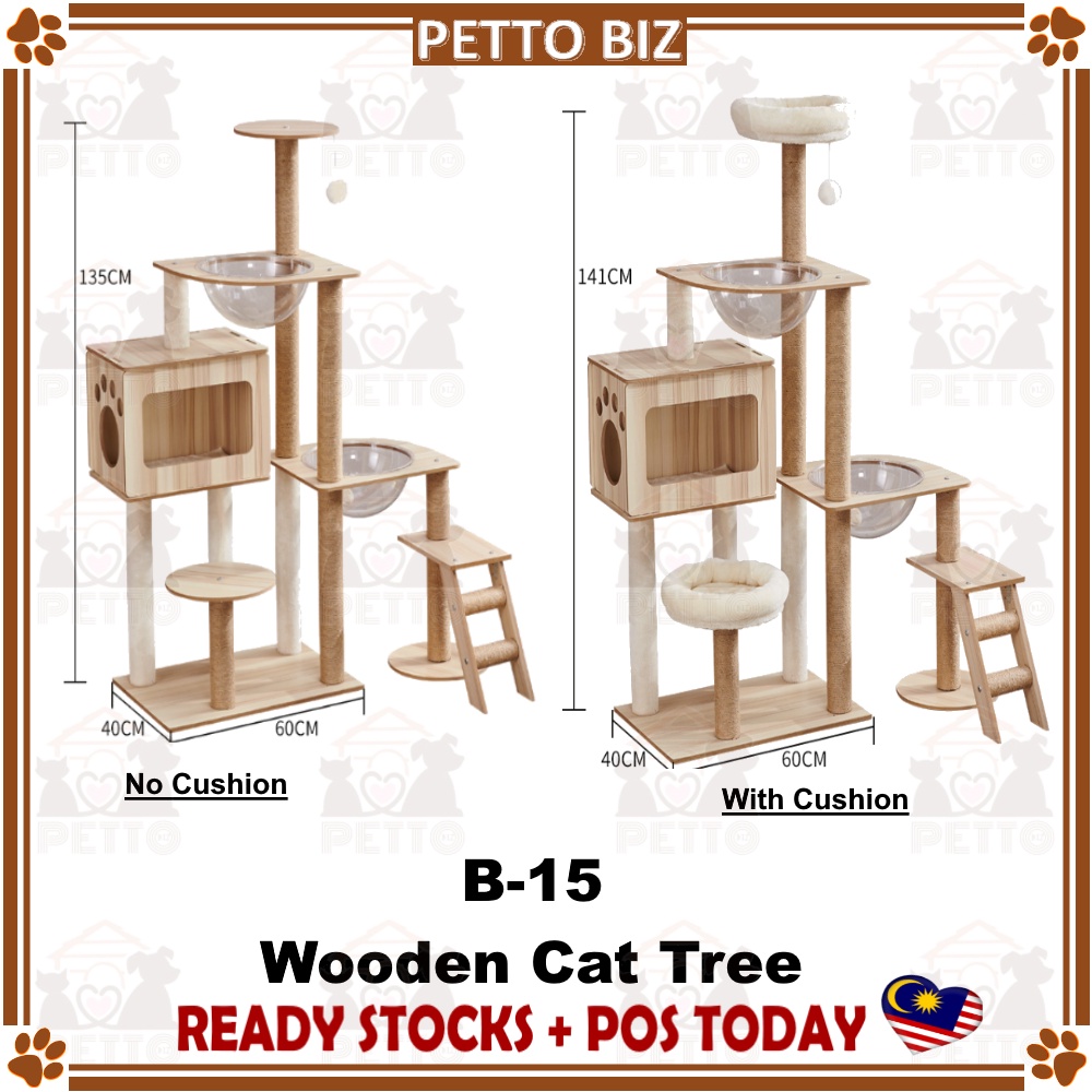 [141CM/135CM] 2 Space Capsule Nest with 1 Cat Box Cat Climbing Cat Tree