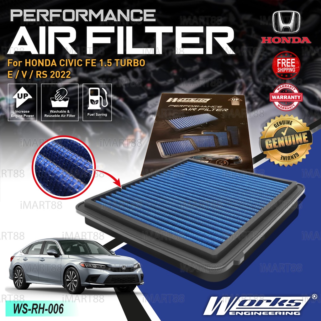 Honda Civic FE 1.5 TURBO 2022 Works Engineering Drop In Air Filter WS
