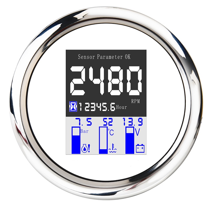 NMEA 2000 & J1939 Digital 4 in 1 Multifunctional Gauge Voltmeter