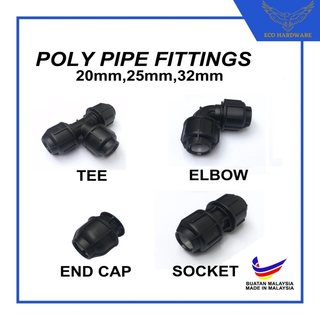 PP Compression Fitting /HDPE Poly Pipe Fitting/Poly joint poly pipe elbow socket tee end cap