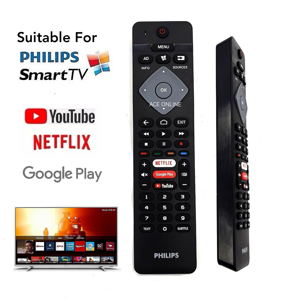 Replacemen For PHILIPS SMART TV REMOTE CONTROL WITH NETFLIX YOUTUBE