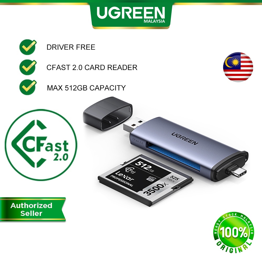 UGREEN USB A & USB C to CFast 2.0 Card Reader 2 IN 1 USB Card Reader Support 512GB Max Driver
