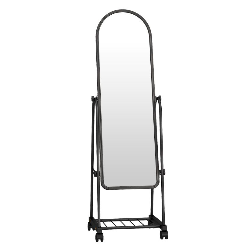 DIY Mirror Stand Flameproof Dressing Mirror With Wheels Adjustable