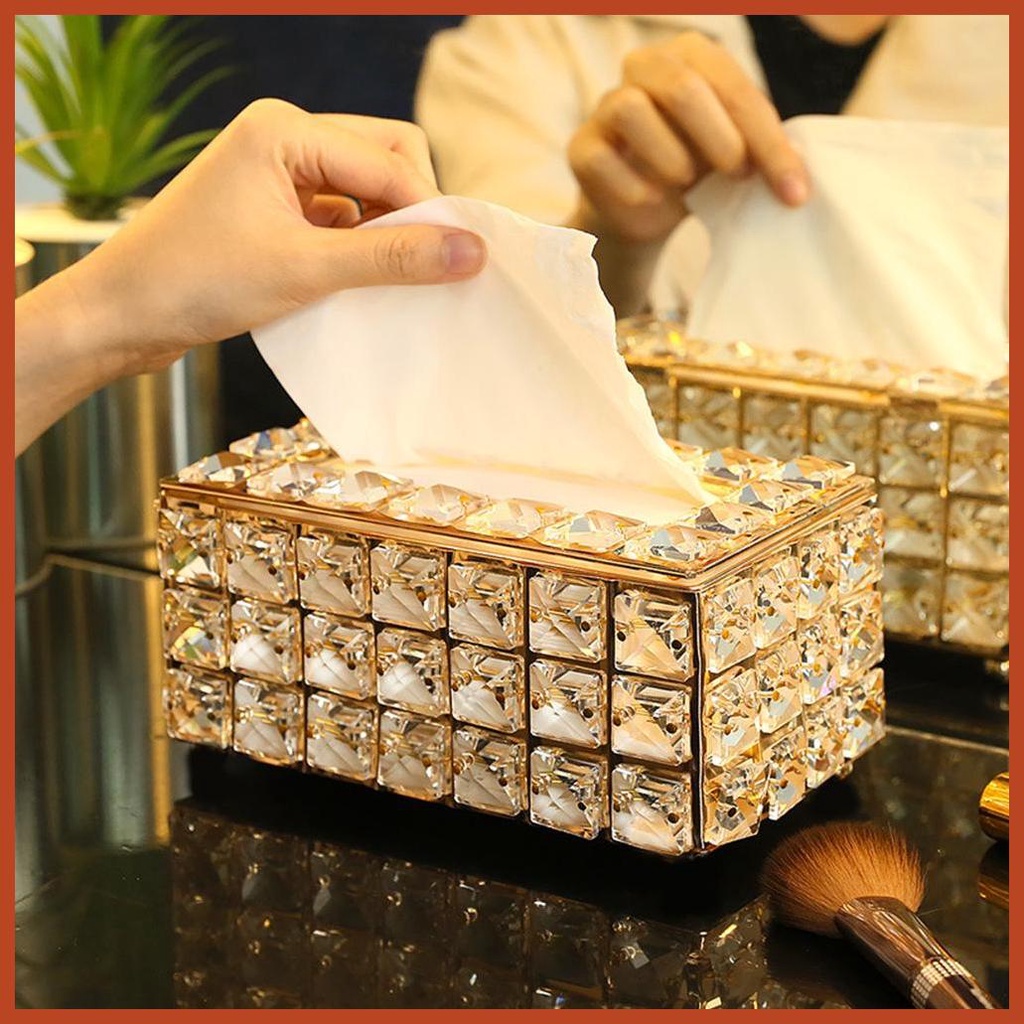 Crystal Tissue Box Cover Decorative Tissue Box Holder Facial Napkin