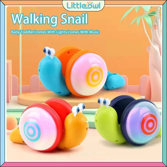 Snail Pull String Baby Crawling Toy LED light Siput Mainan Shopee