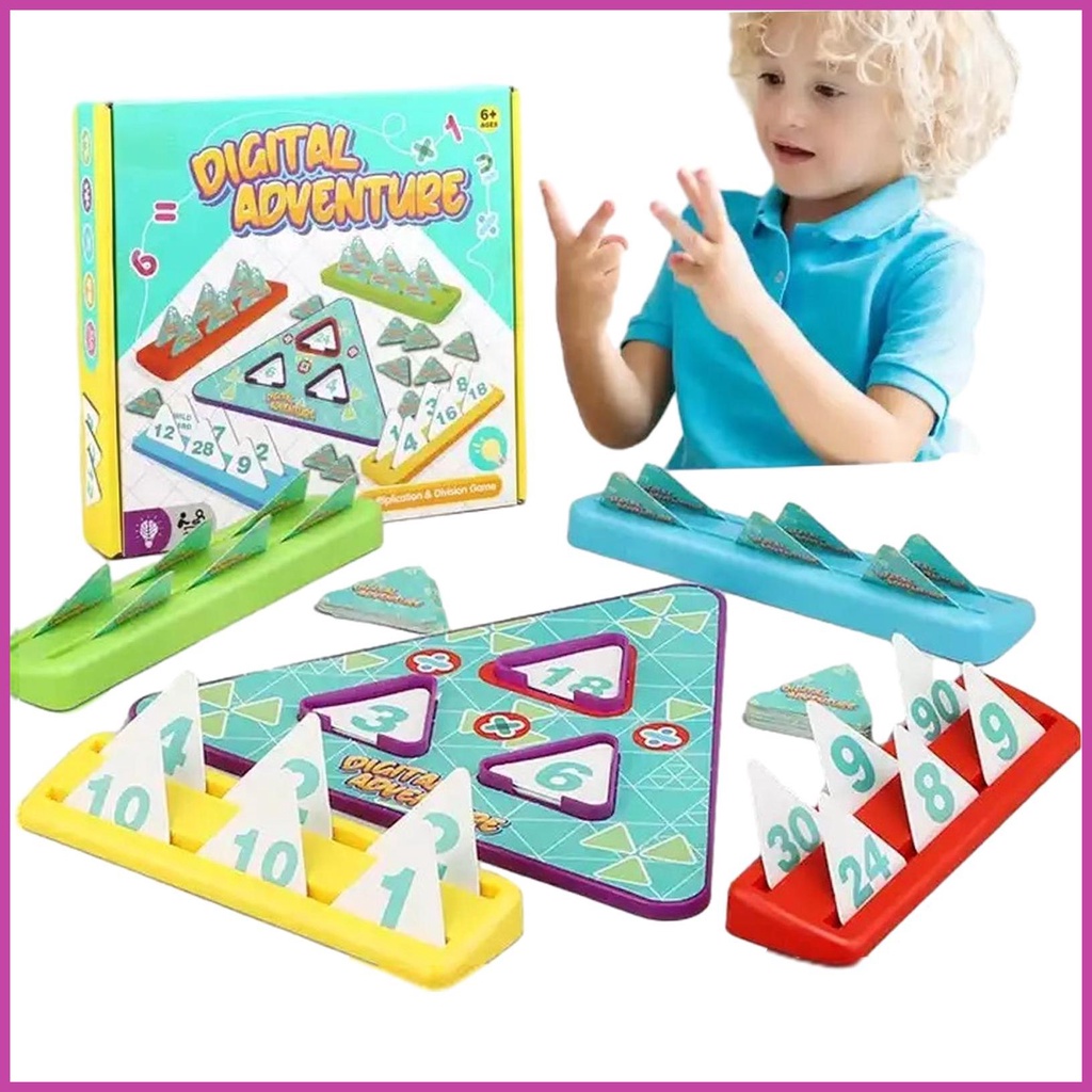 Division Math Board Math Table Board Game Number Card Game Set With